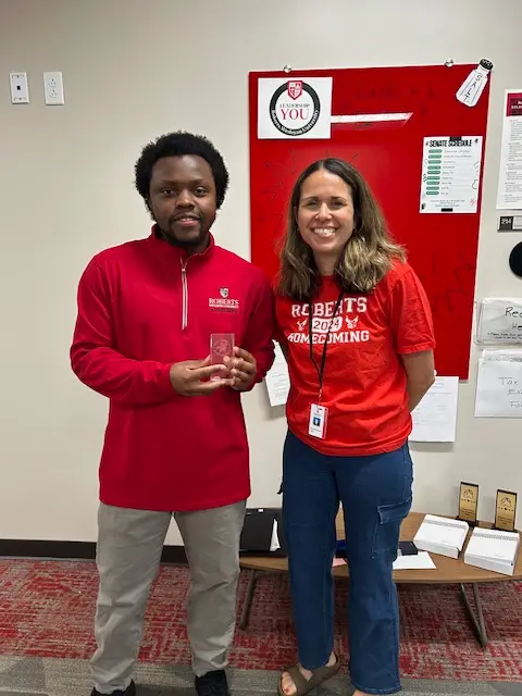 Celeste Donleavy with Student Life Award recipient