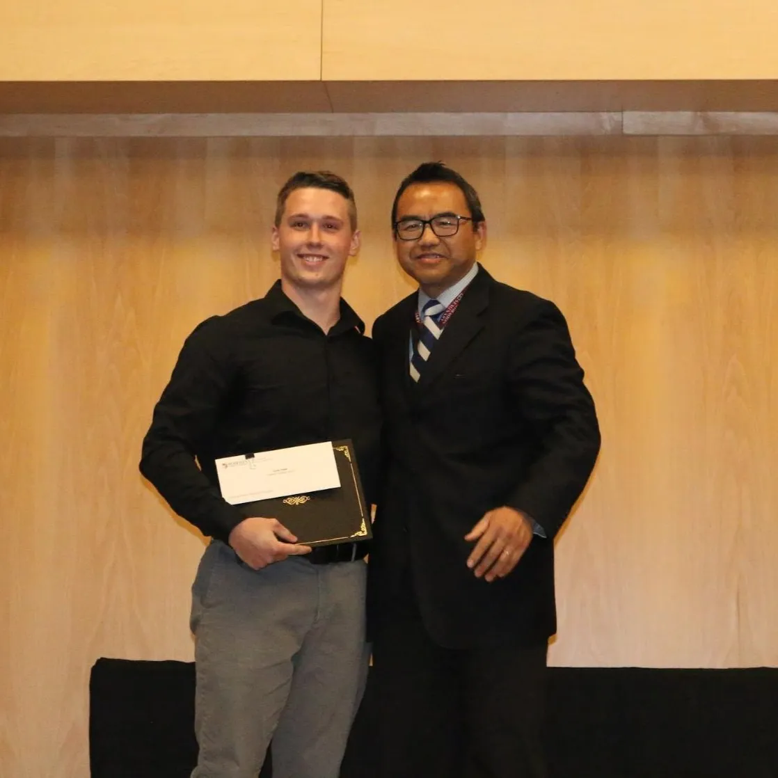Academic Excellence Dalton Hamm With Professor Michael Chen