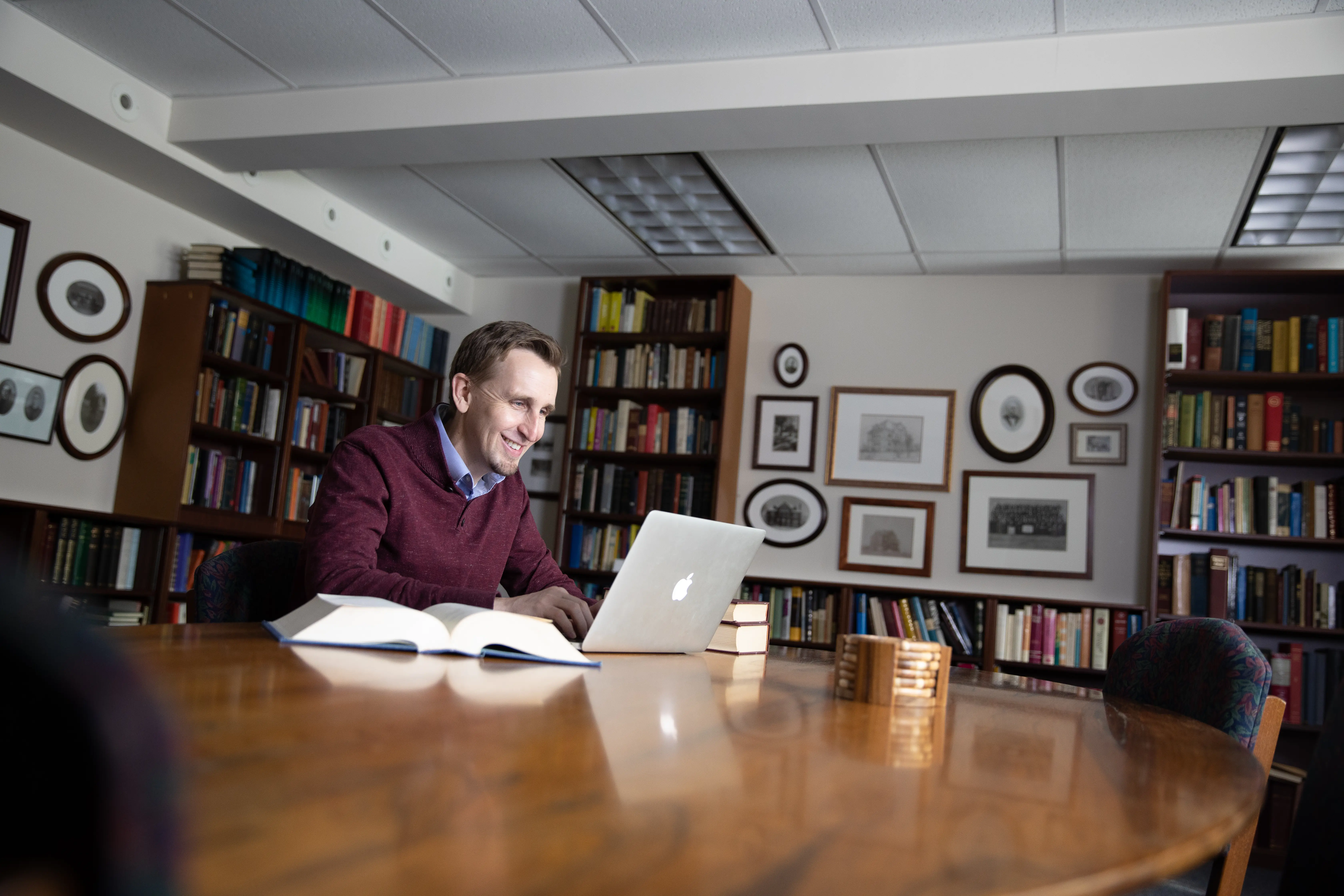 Professor David Carr reads books