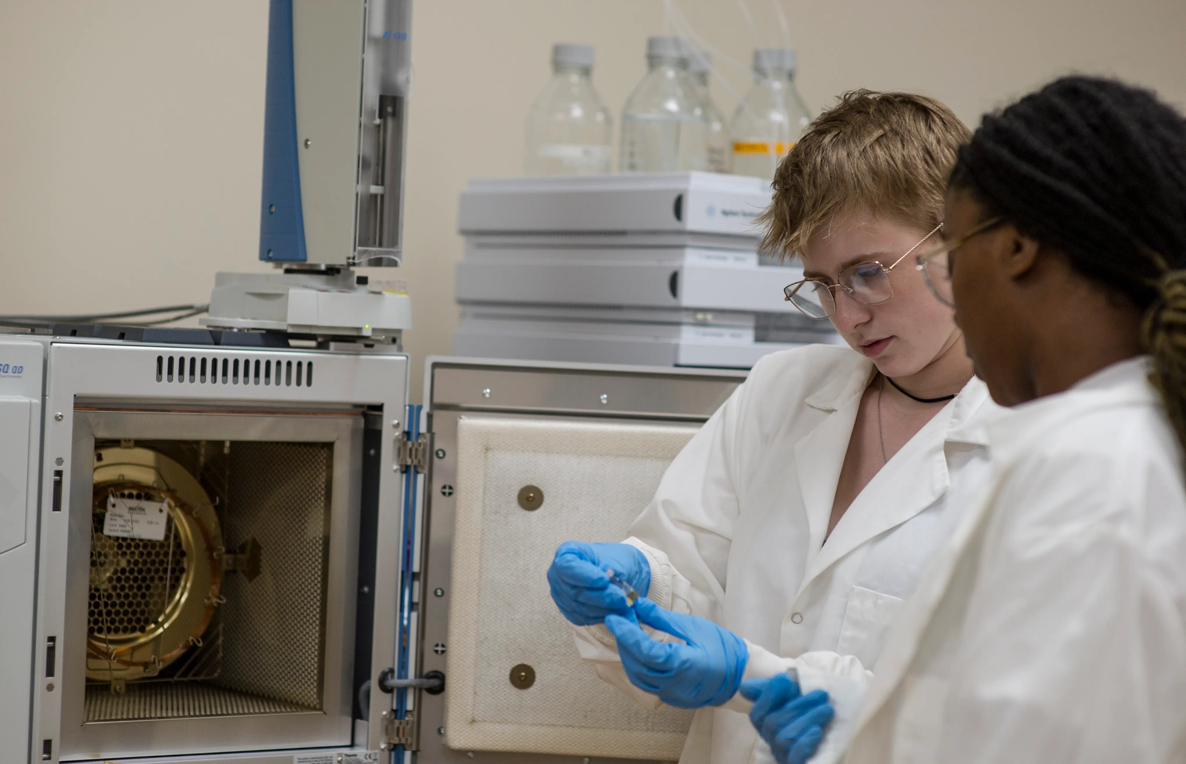 Reagan and Roni at an instrument