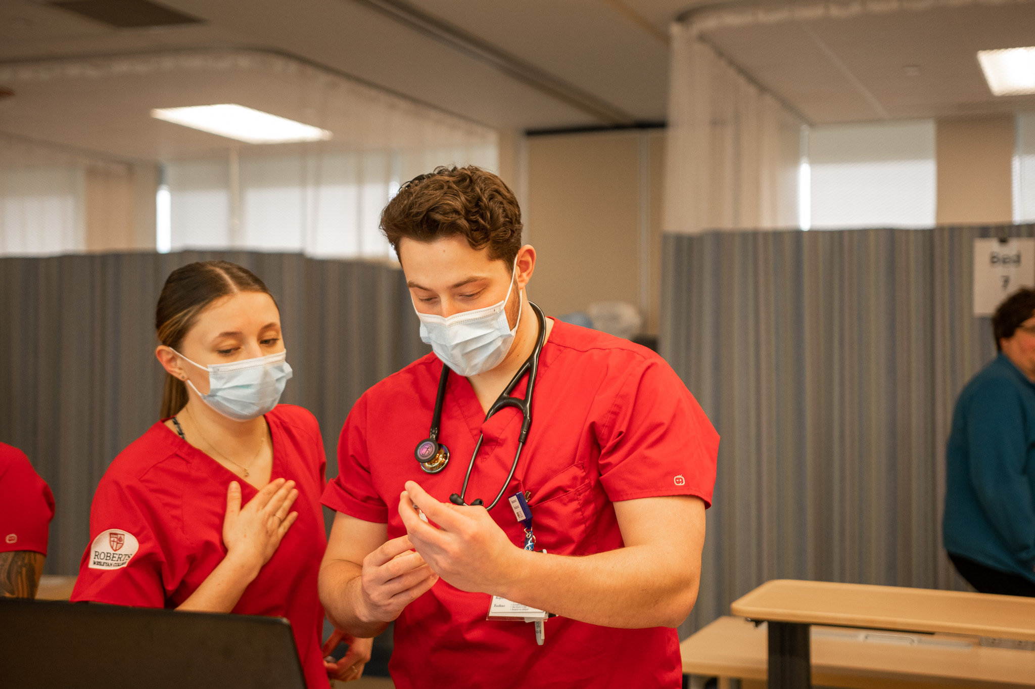 Two nursing students at Roberts